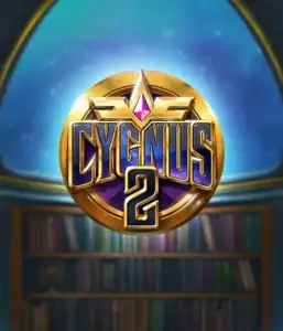 Explore the magical artwork of ELK Studios' Cygnus 2 Slot, showcasing a stunning logo with a vibrant color scheme. Positioned against a celestial library backdrop, this graphic evokes the essence of mystical exploration. 